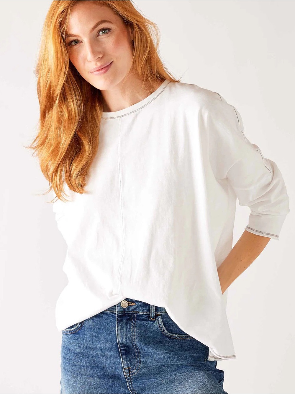 Mersea Catalina Slub Tee White One Size Coastal Casual Luxury.        L16